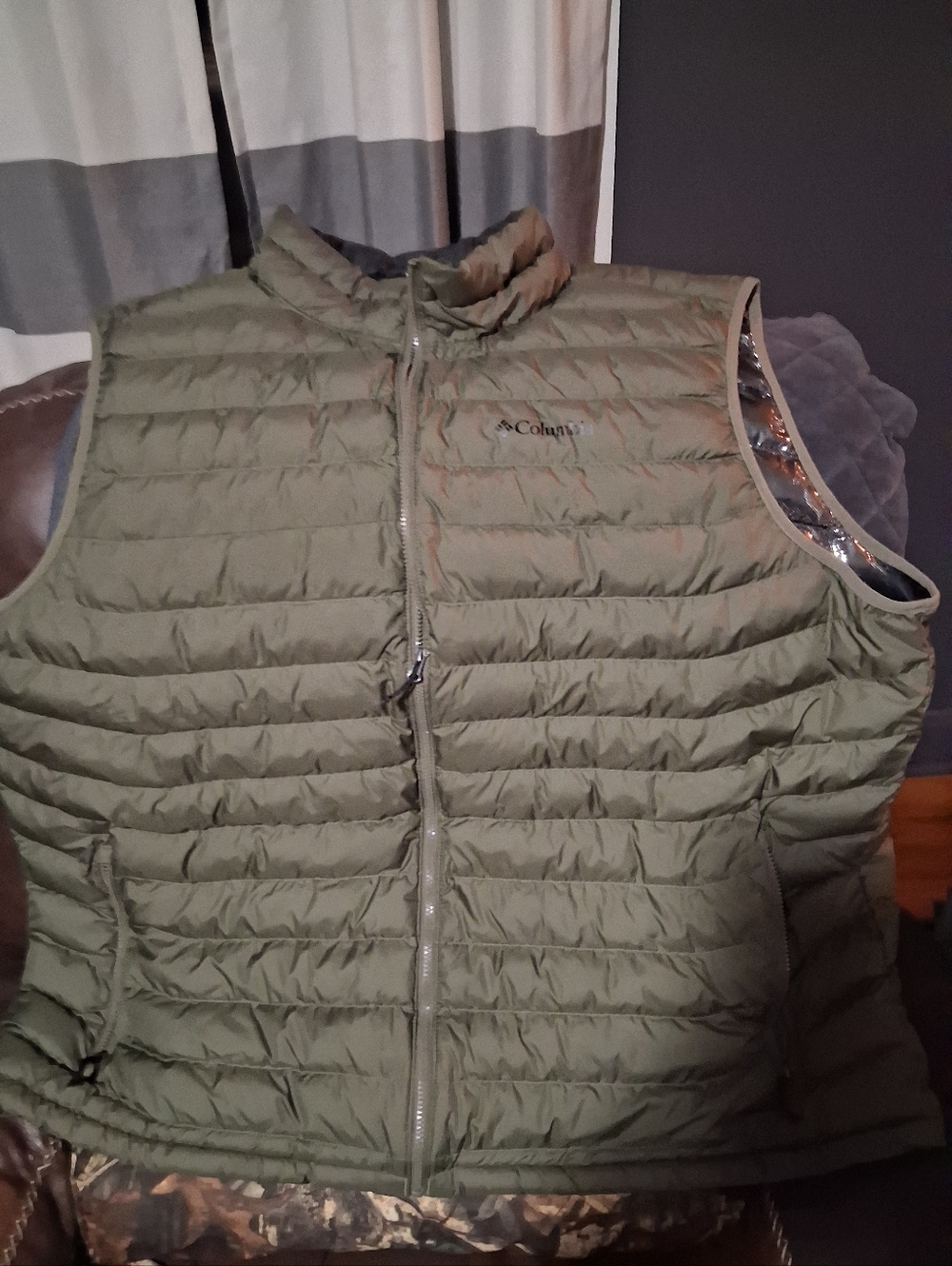 Columbia Mens Olive Green Quilted Puffer Vest